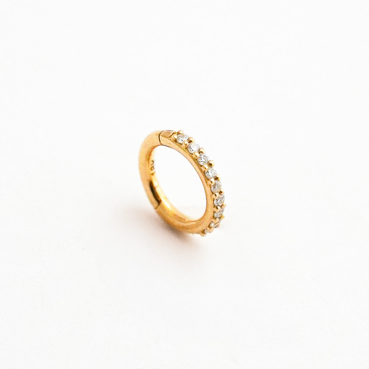 Clicker en Oro18k con diamantes naturales 6 mm  - Piercing