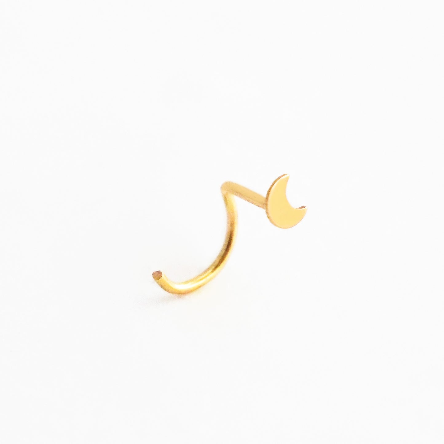 Piercing de Nariz Luna tipo G en Oro 18K
