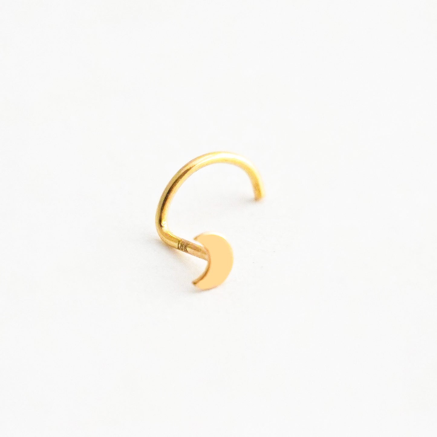 Piercing de Nariz Luna tipo G en Oro 18K