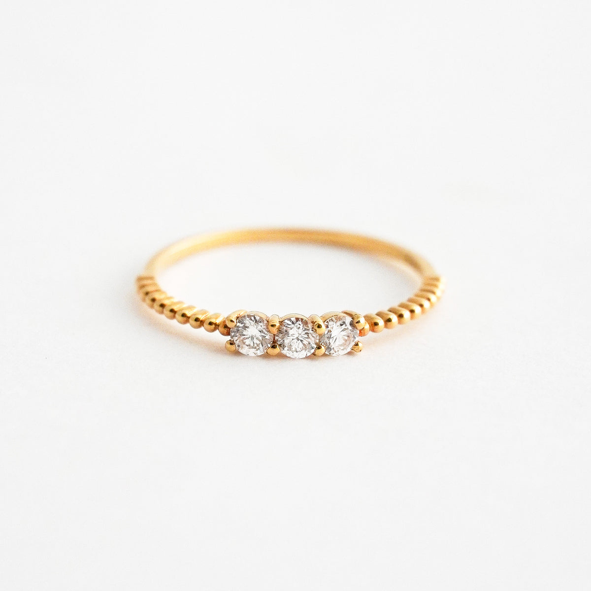 Anillo Ribe Presente Pasado y Futuro con Diamantes 0.25 cts en Oro 18K