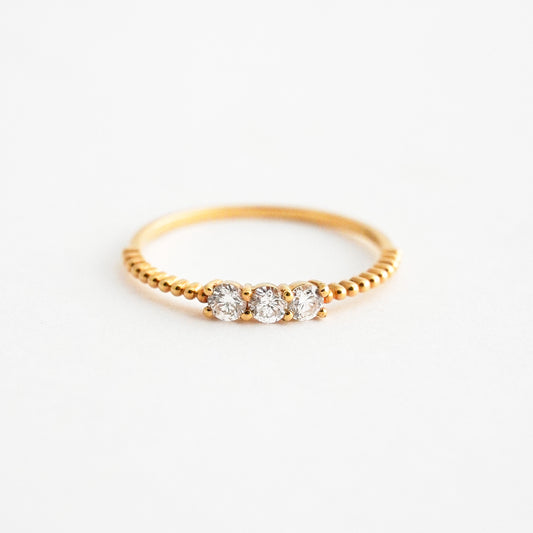 Anillo Ribe Presente Pasado y Futuro con Diamantes 0.25 cts en Oro 18K