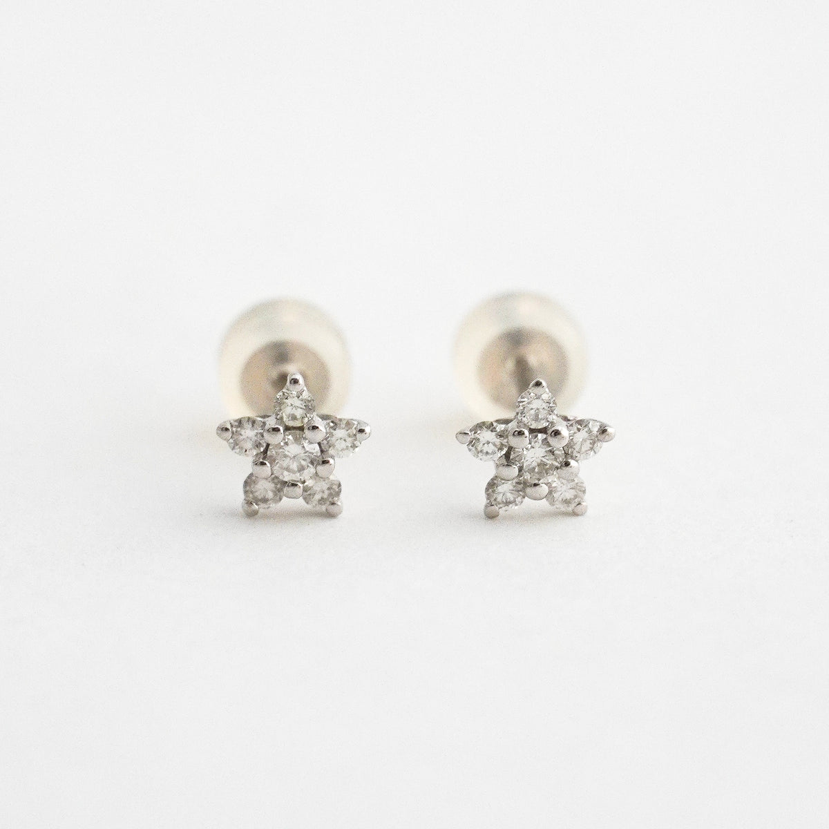 Aretes Mini Bloom Rosetas con Diamantes Naturales en Oro 18K