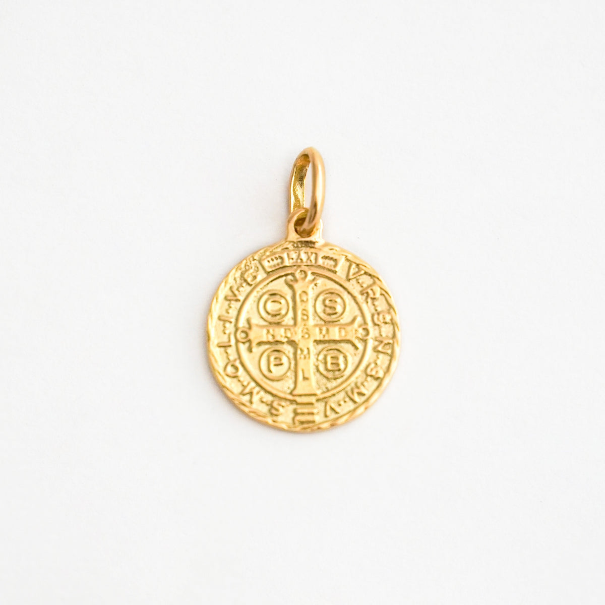 Medalla San Benito Resplandor en Oro 18K