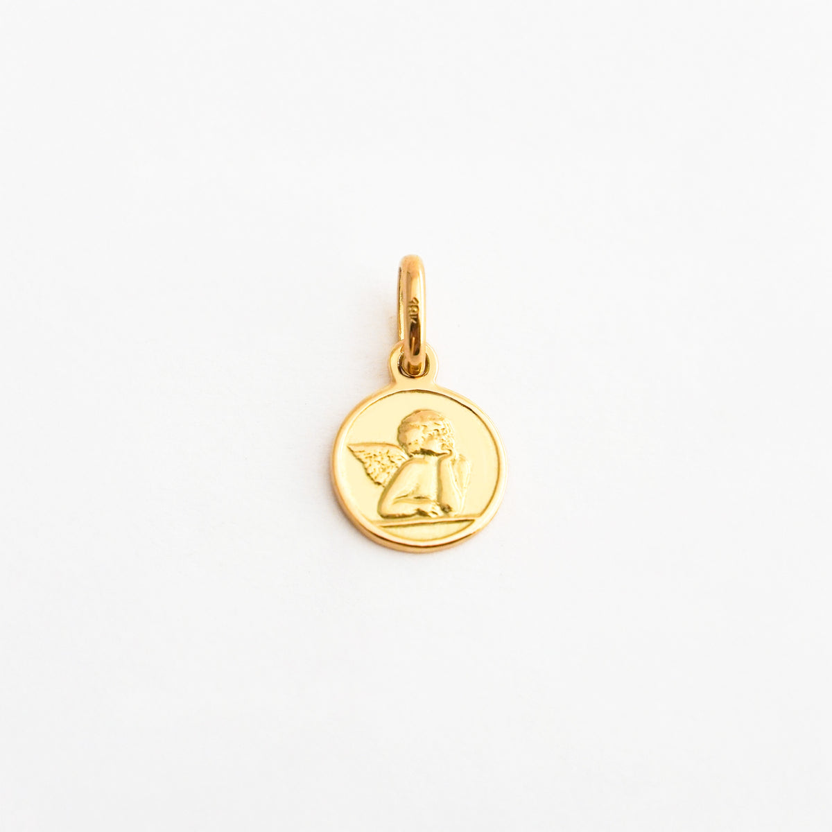 Dije Ángel Pensante Pequeño en Oro 18K