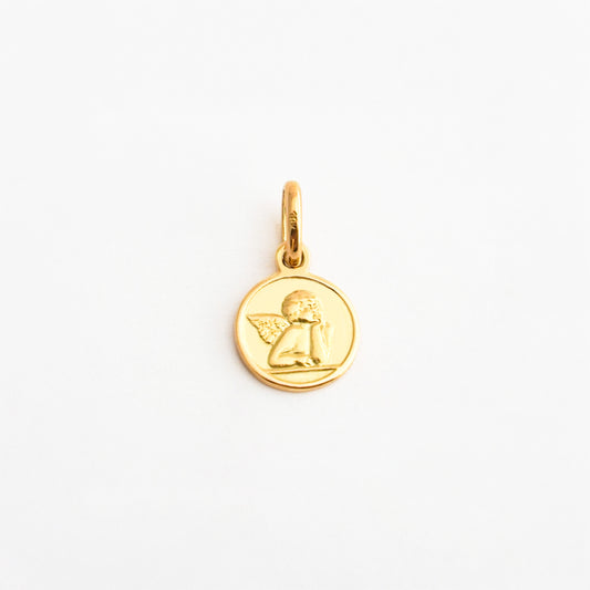Dije Ángel Pensante Pequeño en Oro 18K