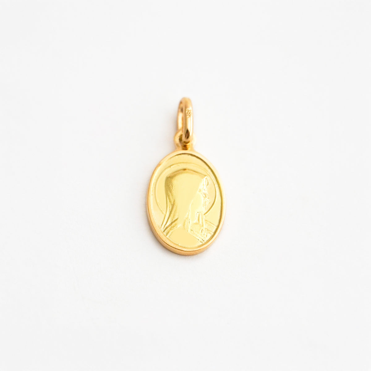Escapulario Virgen de Fátima Oval en Oro 18K
