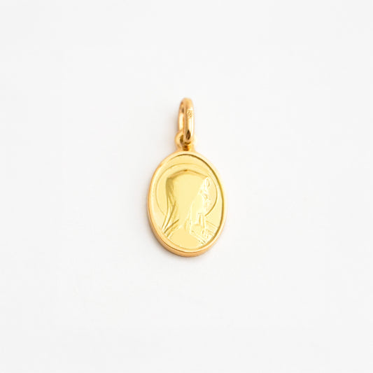 Escapulario Virgen de Fátima Oval en Oro 18K