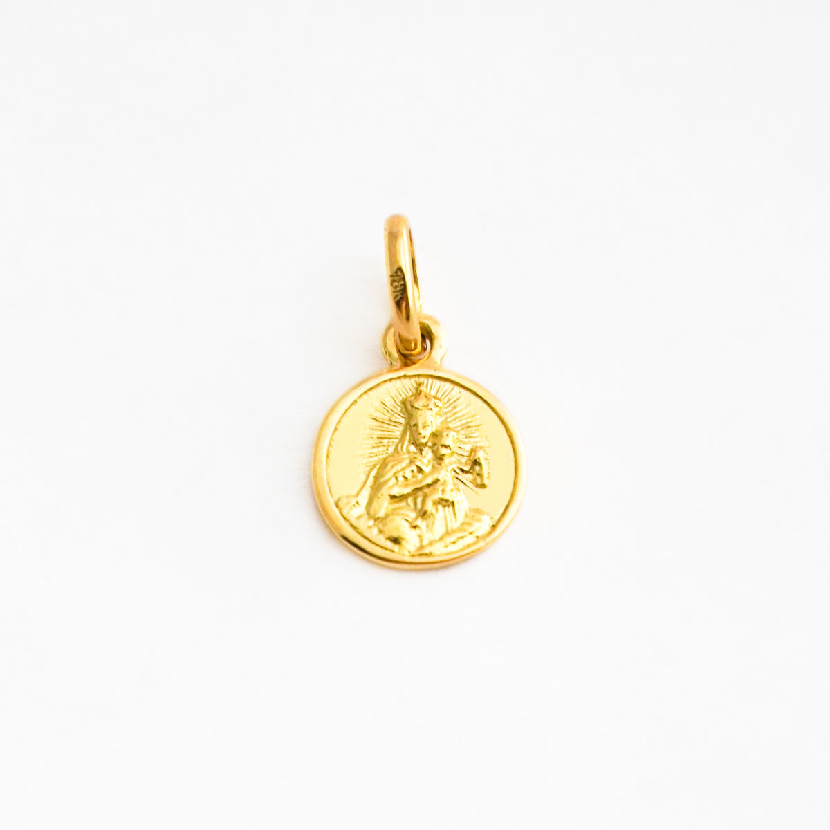 Escapulario Corazón y Virgen del Carmen Pequeño en Oro 18K