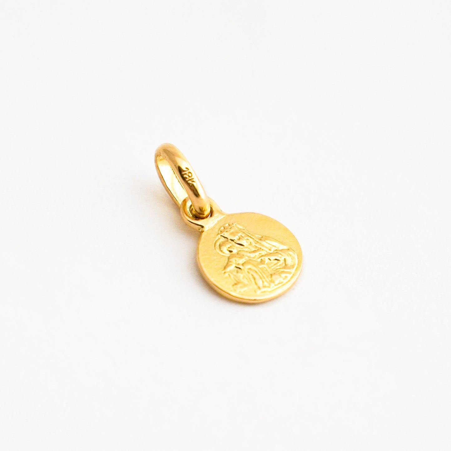 Escapulario Corazón y Virgen del Carmen Mini en Oro 18K