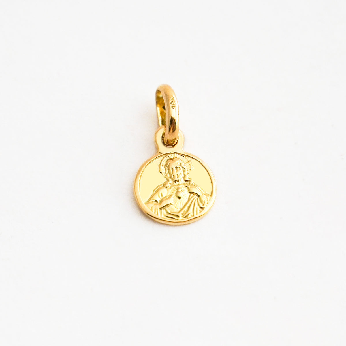 Escapulario Corazón y Virgen del Carmen Pequeño en Oro 18K