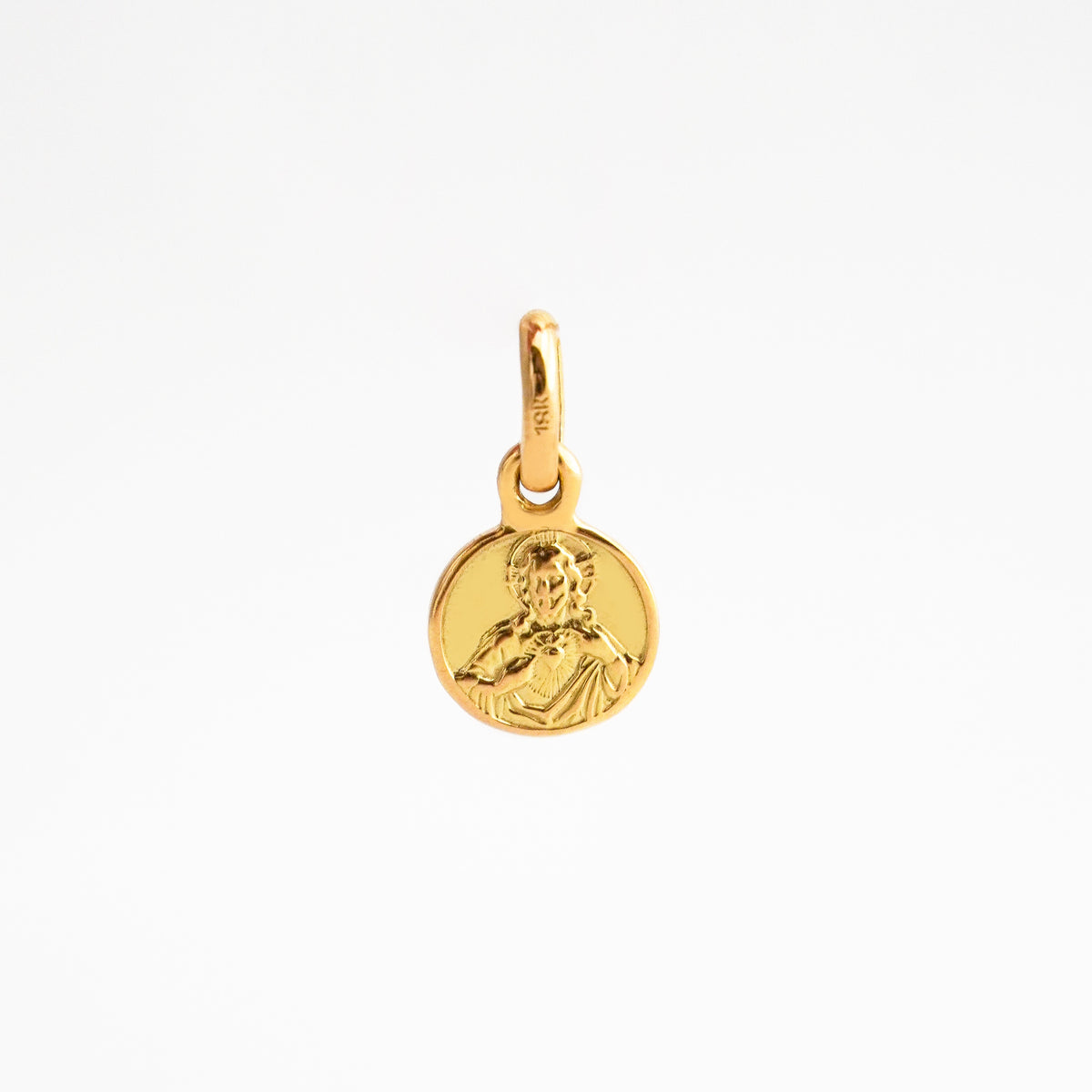 Escapulario Corazón y Virgen del Carmen Pequeño en Oro 18K