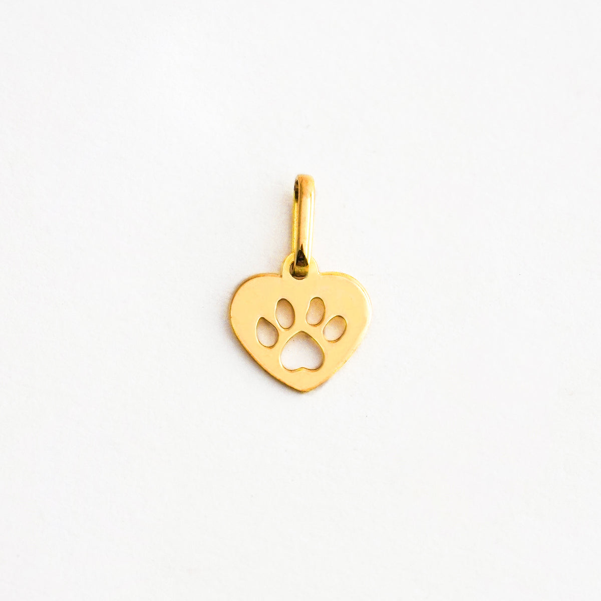 Dije Corazón Pet Lover con Huella Calada en Oro 18K