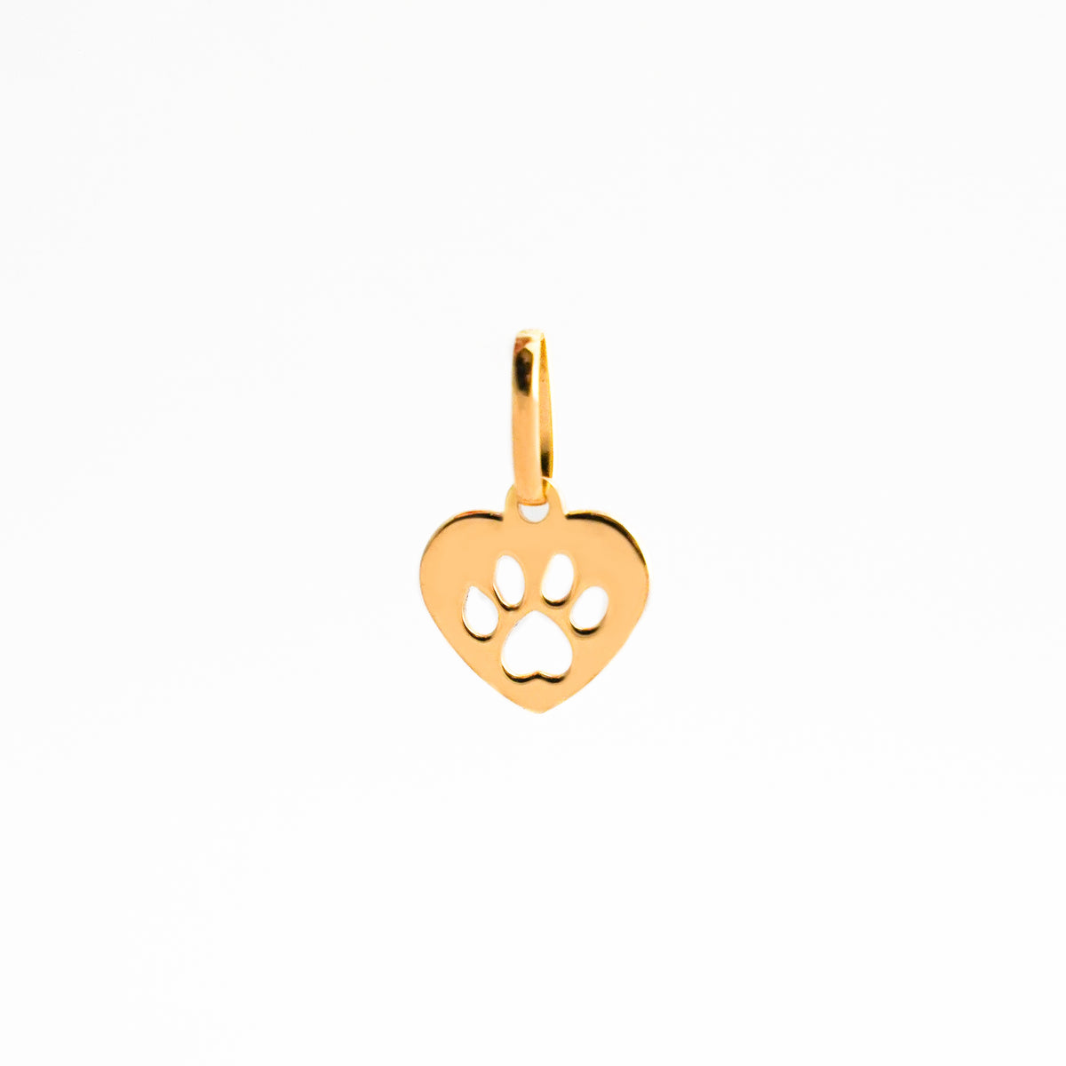 Dije Corazón Pet Lover con Huella Calada en Oro 18K