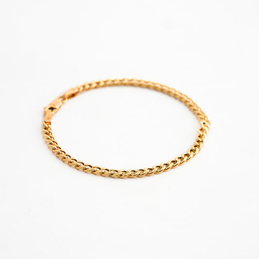 Pulsera Lomo de Corvina Flat 3.8 mm en Oro 18K