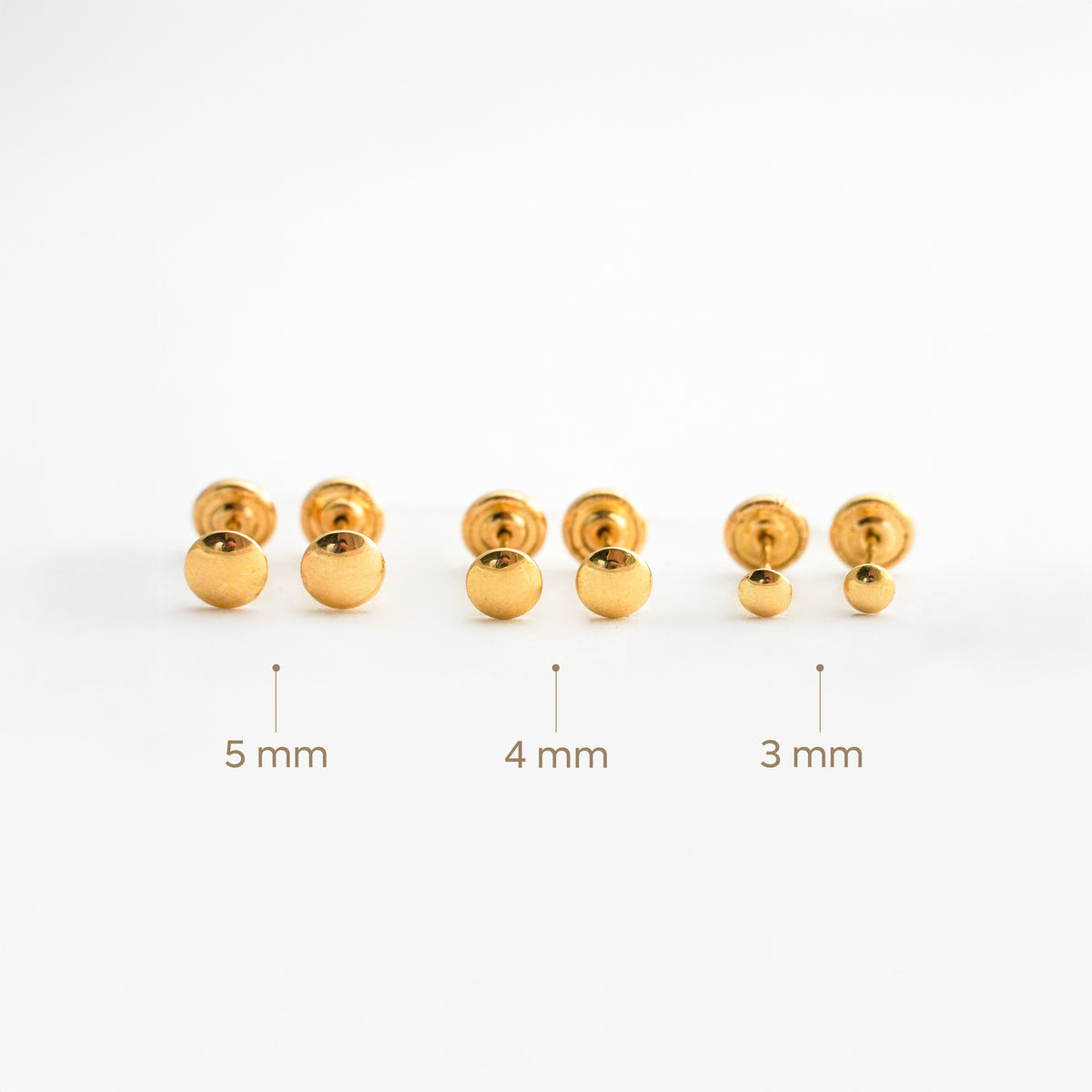 Aretes de Bebé de Lentejitas en Oro 18K