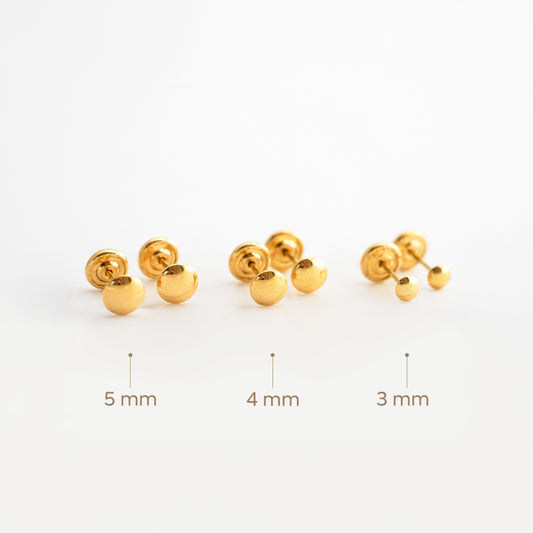 Aretes de Bebé de Lentejitas en Oro 18K