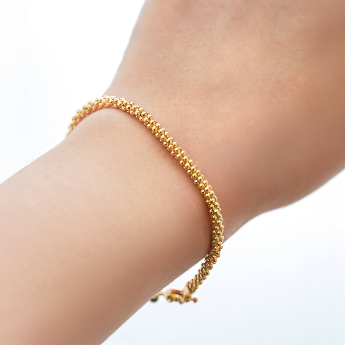 Pulsera Relieve de Esferas en Oro 18K