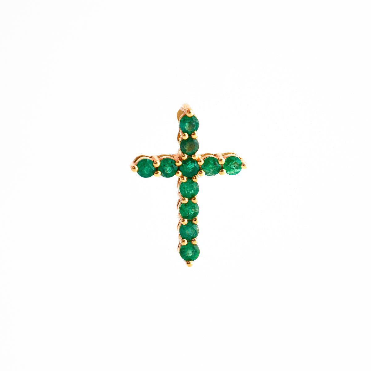 Dije Cruz Esmeraldas Oro 18K