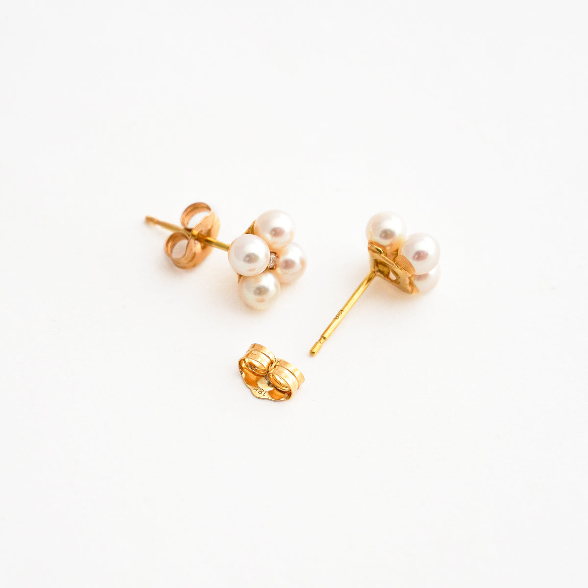 Aretes Bouquet Perlas Akoya Diamantes Oro 18K