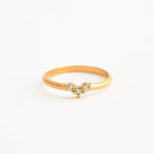 Anillo Trilogía de Amor con Diamantes Naturales en Oro 18K