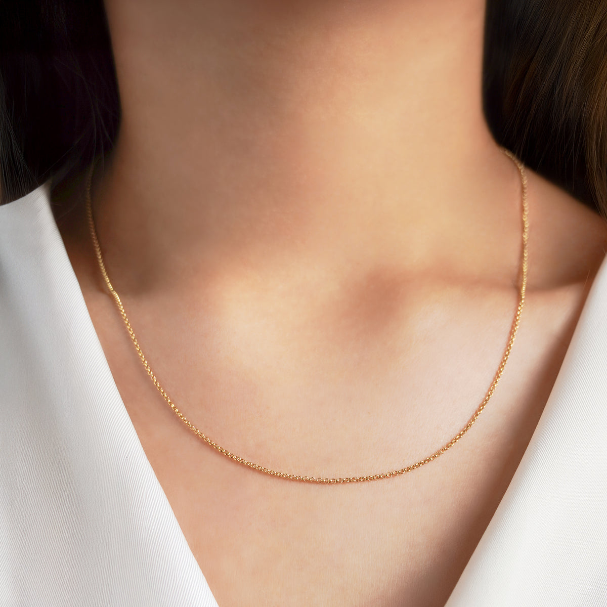 Cadena Rolo Fine en Oro 18K