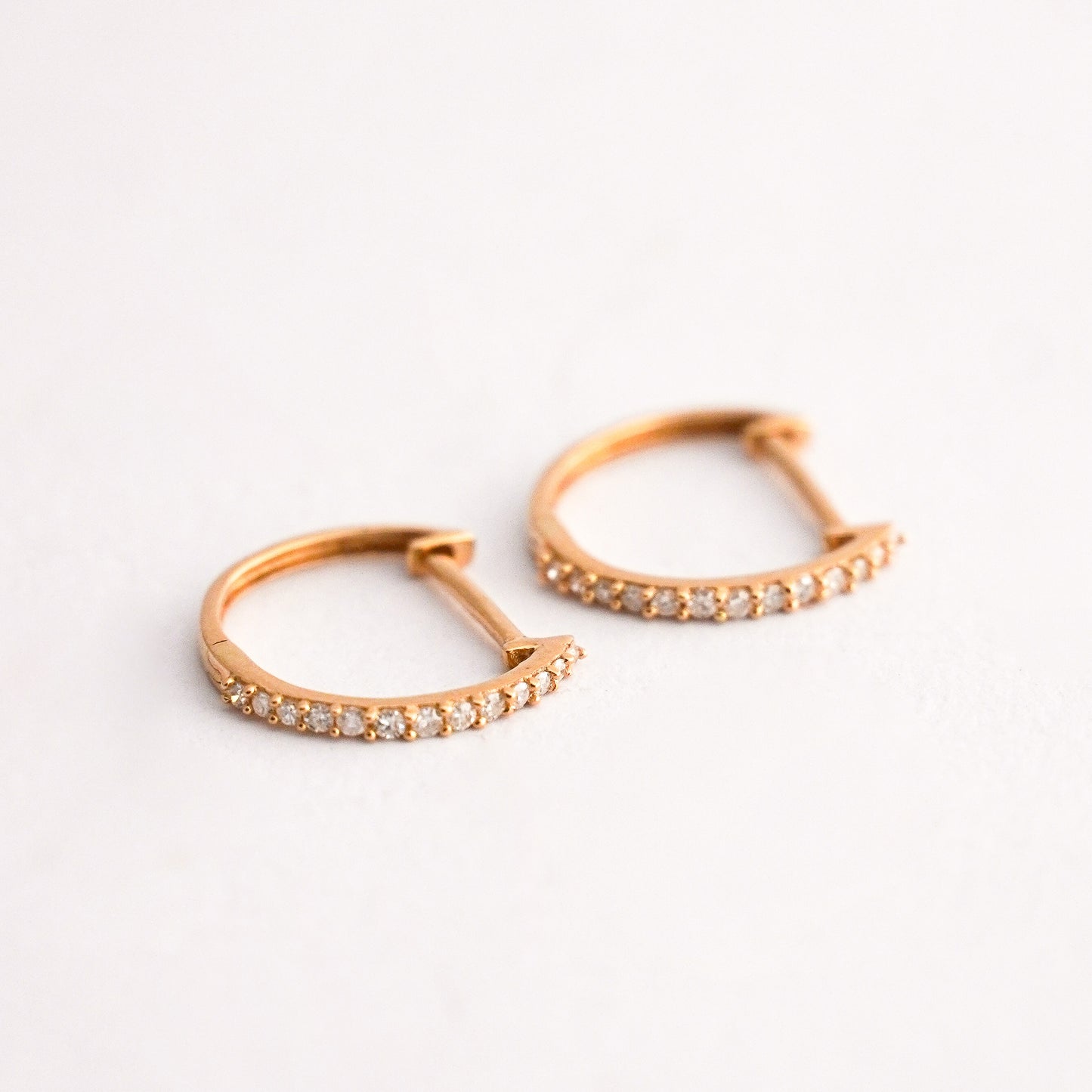 Argollas mini half diamonds Oro18k