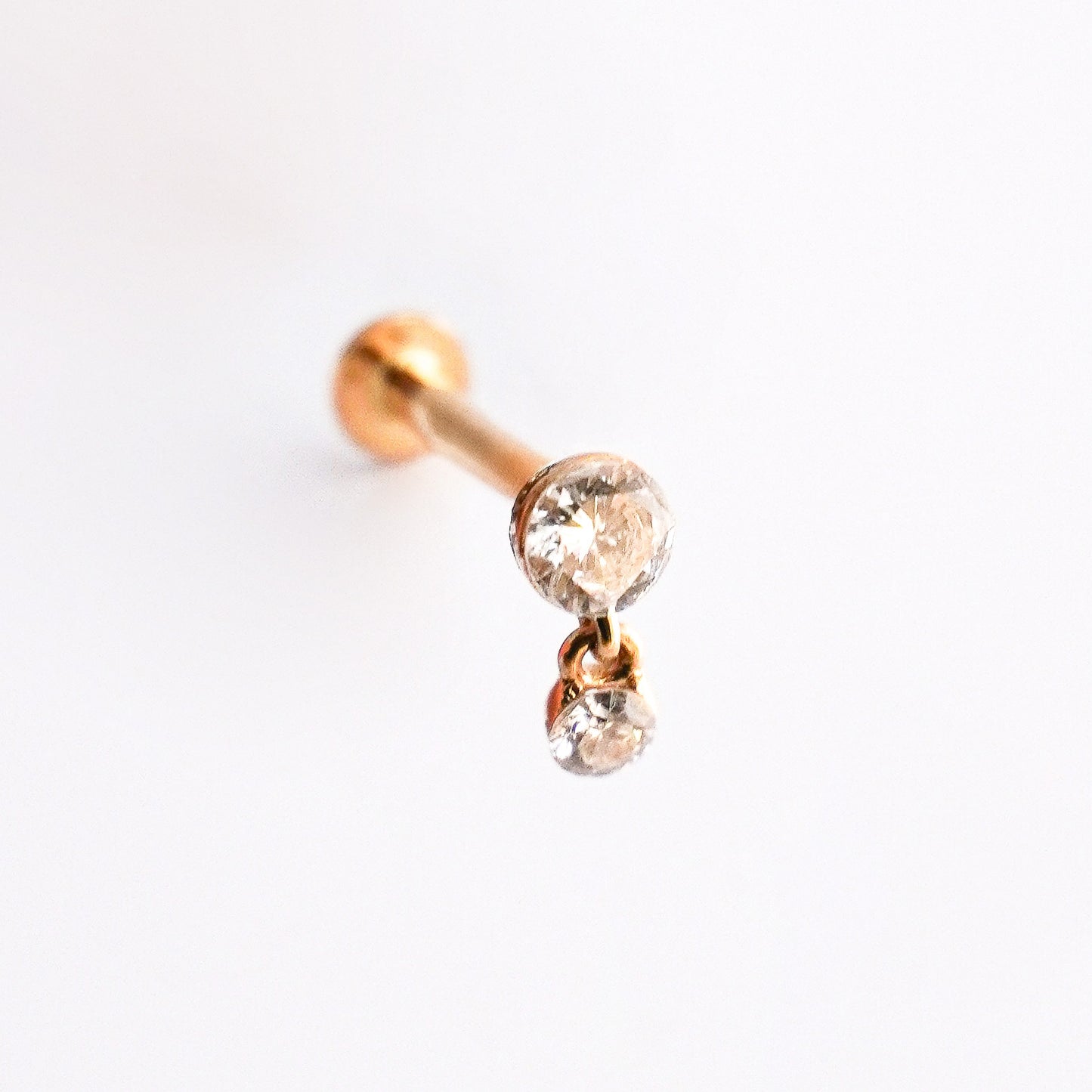Piercing double dancing diamond en Oro18k con diamantes naturales