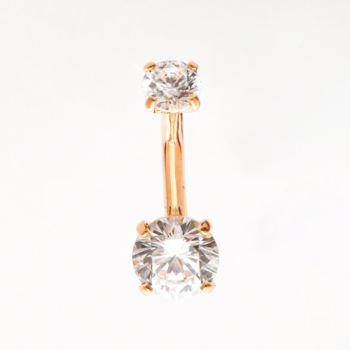 Piercing de ombligo con zirconia High Carbon en Oro18k