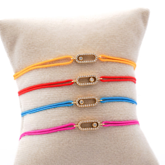 Pulsera tejida motion con diamantes naturales en Oro18k