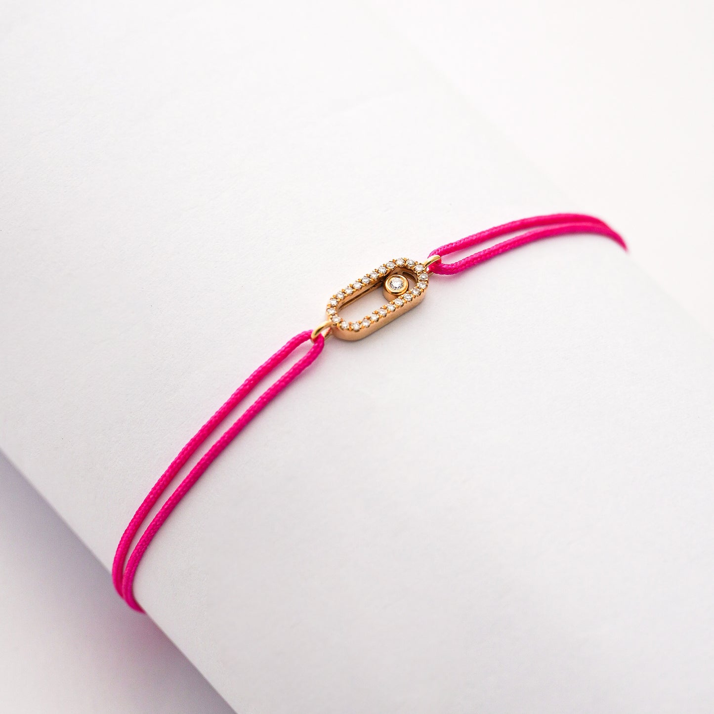Pulsera tejida motion con diamantes naturales en Oro18k