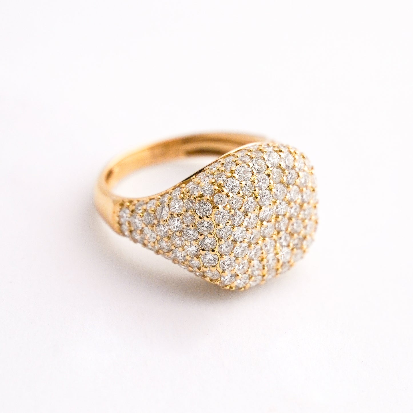 Anillo pinky full halo de diamantes 18K