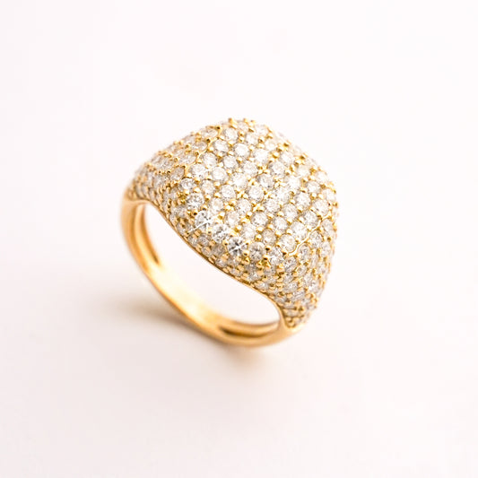 Anillo pinky full halo de diamantes 18K