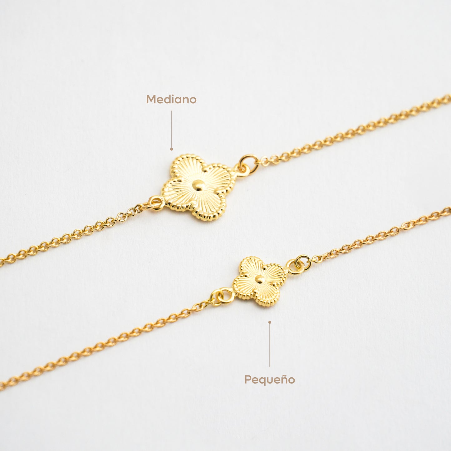 Pulsera trebol solitario en Oro18k