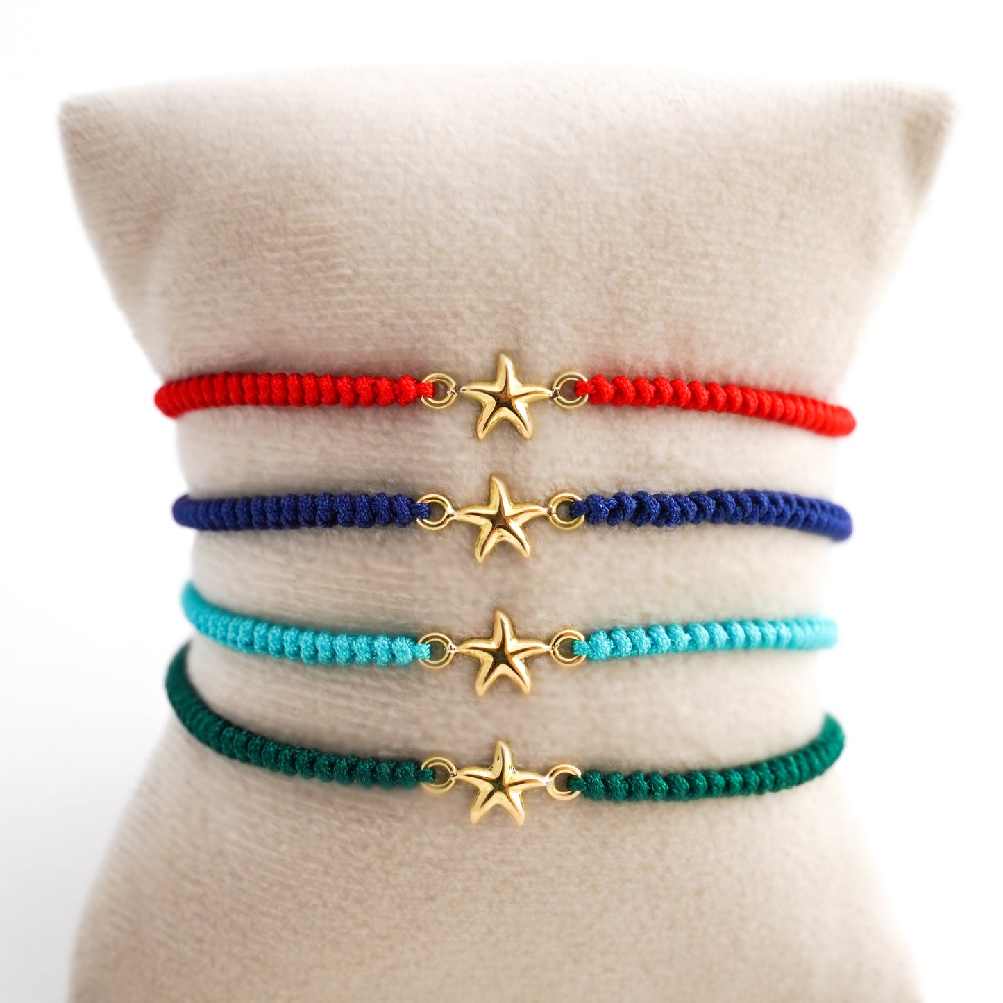 Pulsera tejida estrellita de mar en Oro18k