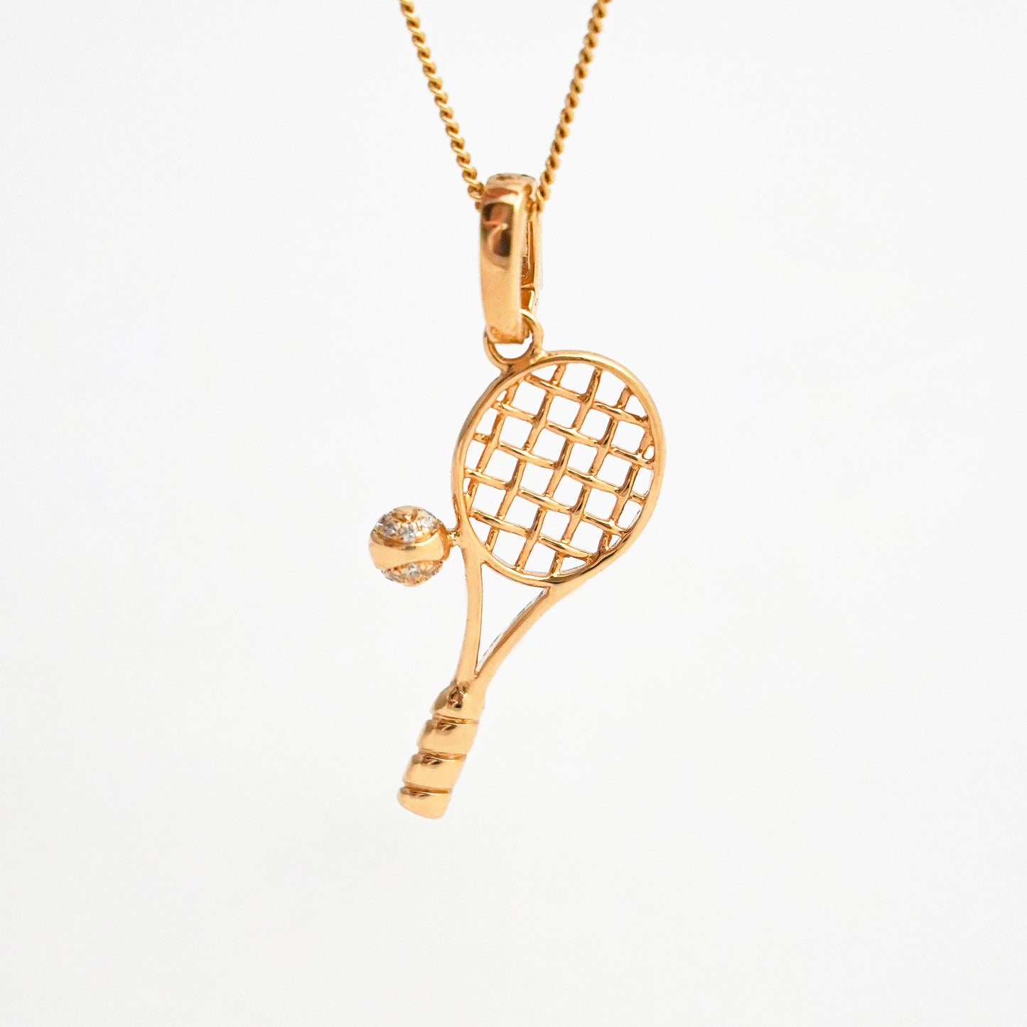 Dije Charm Raqueta tenis con diamantes naturales en Oro 18k