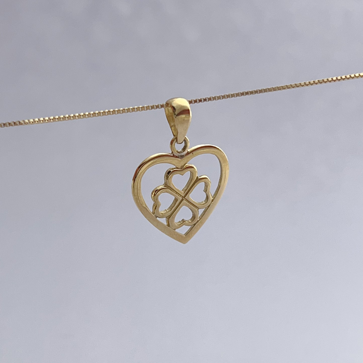 Dije Corazón de 4 hojas oro 18k