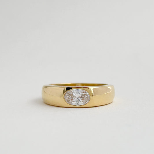 Anillo chevalier oval Oro 18k