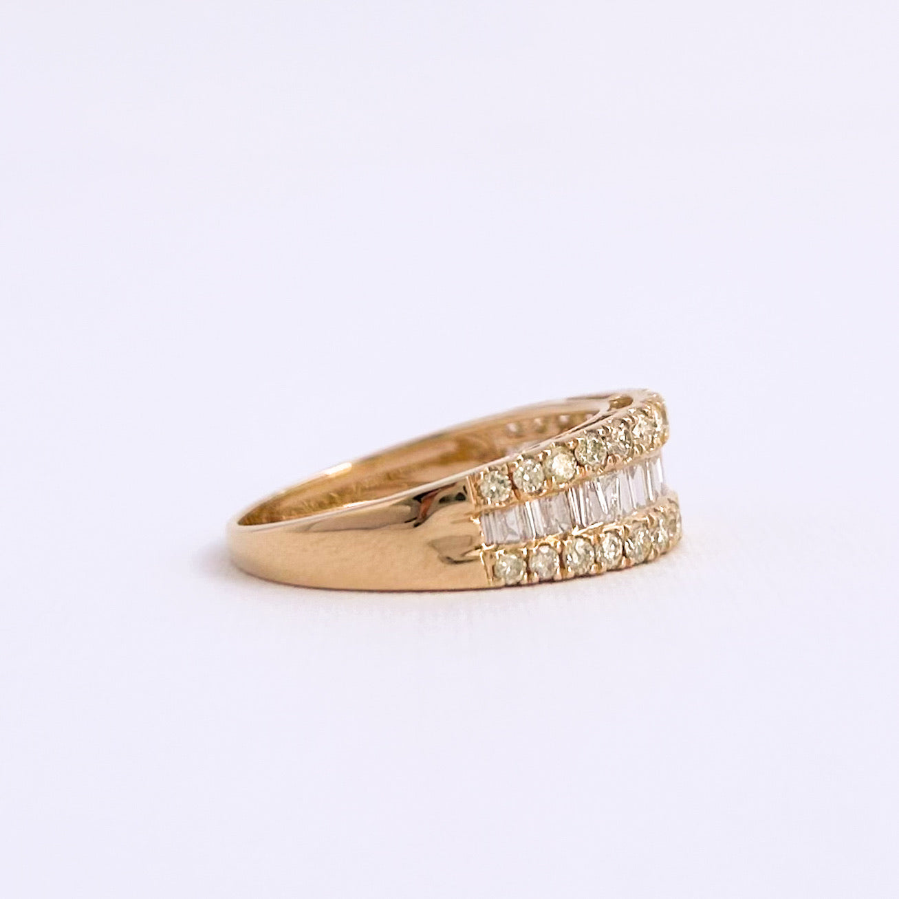 Anillo Opera baguette con diamantes en oro 18k