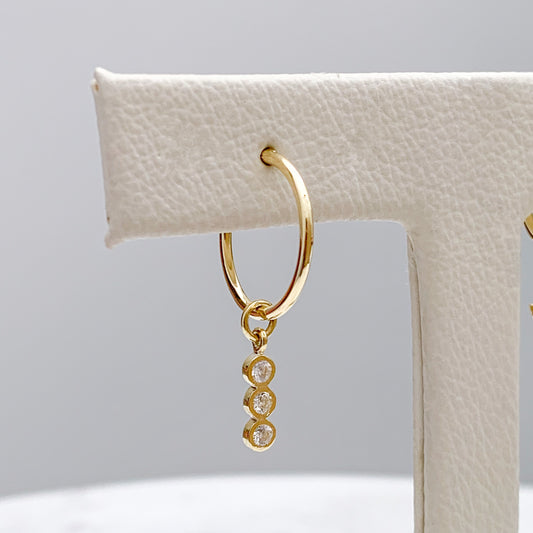 Charm trinity para argolla en Oro 18k