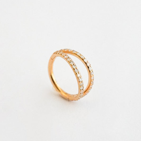 Clicker Duara en Oro18k con diamantes naturales - Piercing