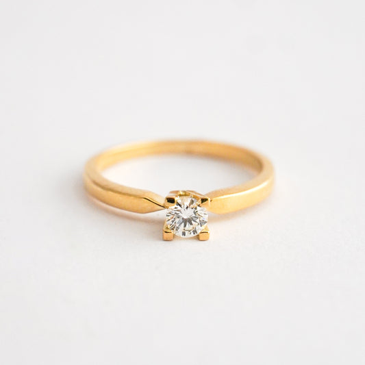 Anillo de compromiso - 27 / Diamante 0.27 cts natural en Oro18k