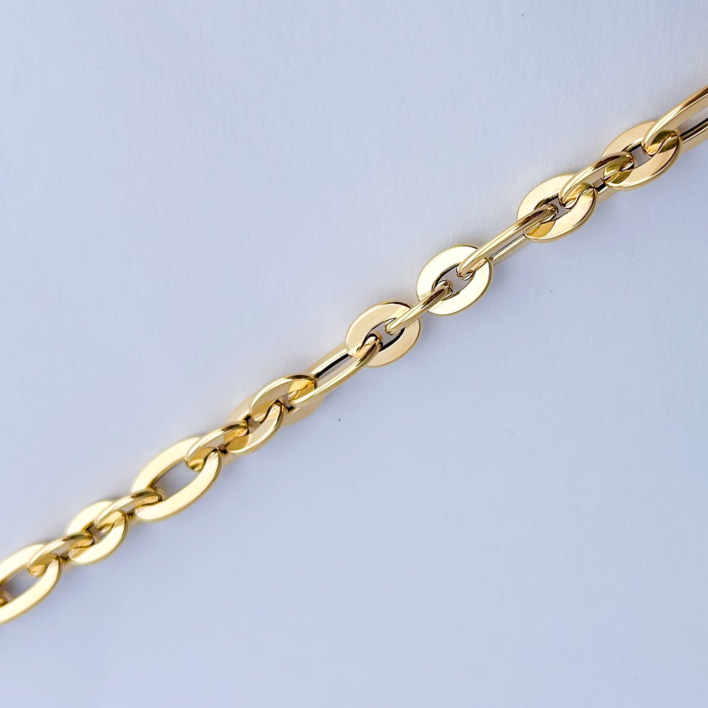 Pulsera eslabón plano oro 18k