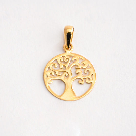 Dije redondo Arbol de la Vida Oro18k