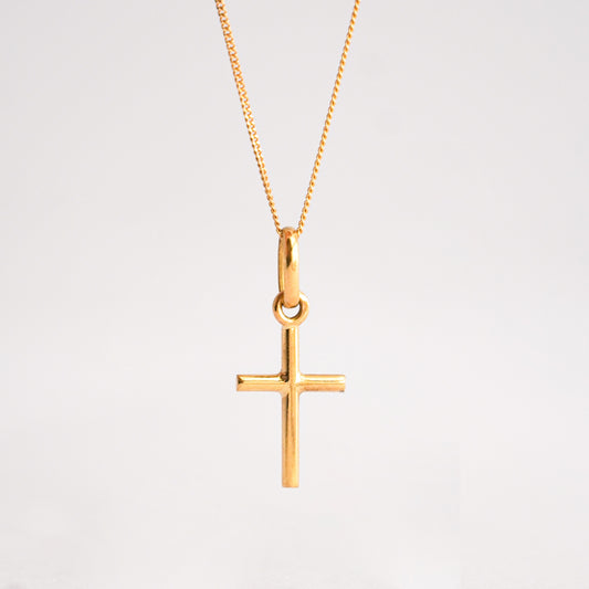 Pack cruz mini + Cadena en Oro18k 40 cm
