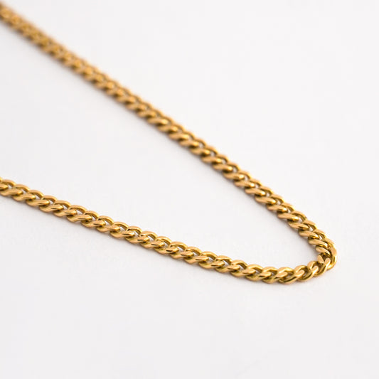 Cadena Barbada maciza para hombre 2.5 mm - Oro18k