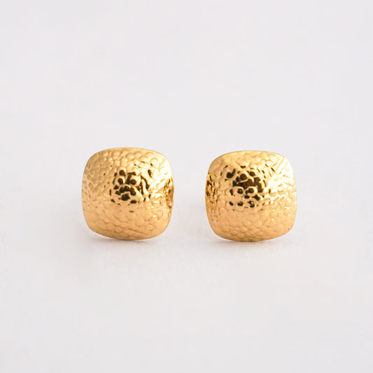Aretes Cushion trama en oro 18k