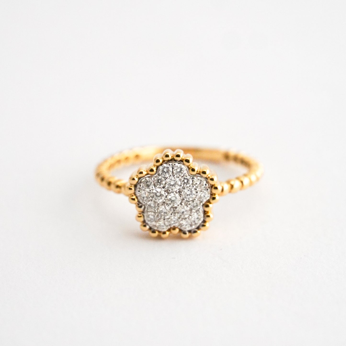 Anillo Blóm en Oro blanco y amarillo con diamantes naturales Oro18k