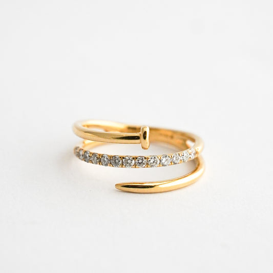 Anillo Rivet con diamantes naturales Oro18k