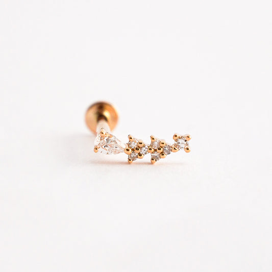 Piercing fancy shapes en Oro18k con diamantes naturales