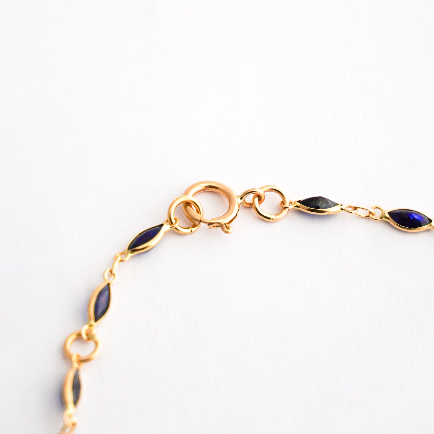 Pulsera Marquise Zafiros en Oro 18K Amarillo